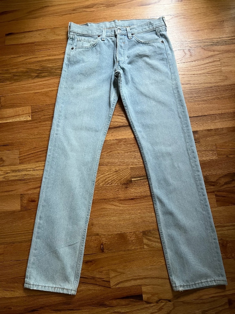 Vintage Levi’s 502 SuperLow Button Fly 100% cotton faded jeans 29jr x32 USA!